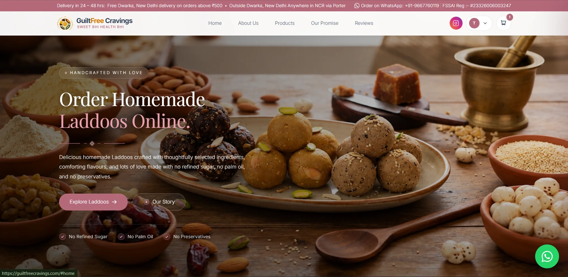GuiltFree Cravings — E-commerce Website screenshot